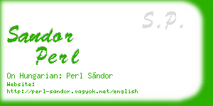 sandor perl business card